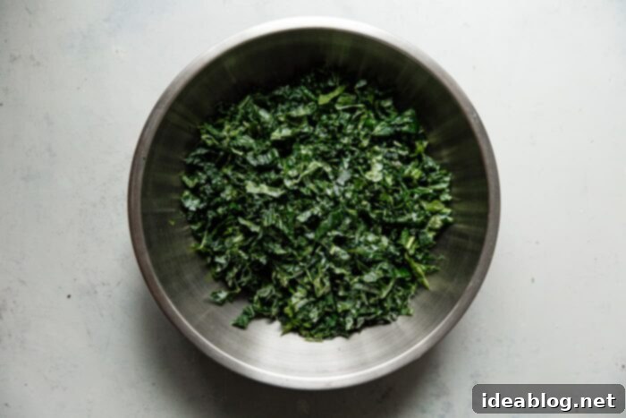 Vibrant Kale Caesar 10 Bowl of Thinly Sliced Massaged Kale Ribbons