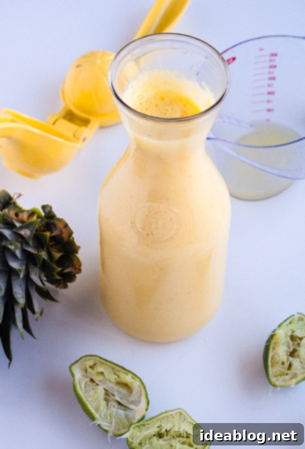 Tropical Pineapple Basil Rum Fizz 5 Fresh Pineapple Juice