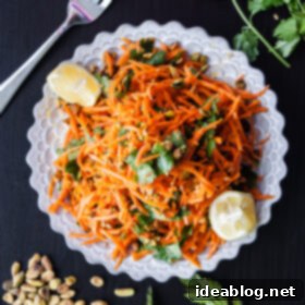 Golden Carrot Salad with Zesty Coriander Vinaigrette and Pistachio Crunch 7 Carrot Salad with Coriander Vinaigrette and Pistachios
