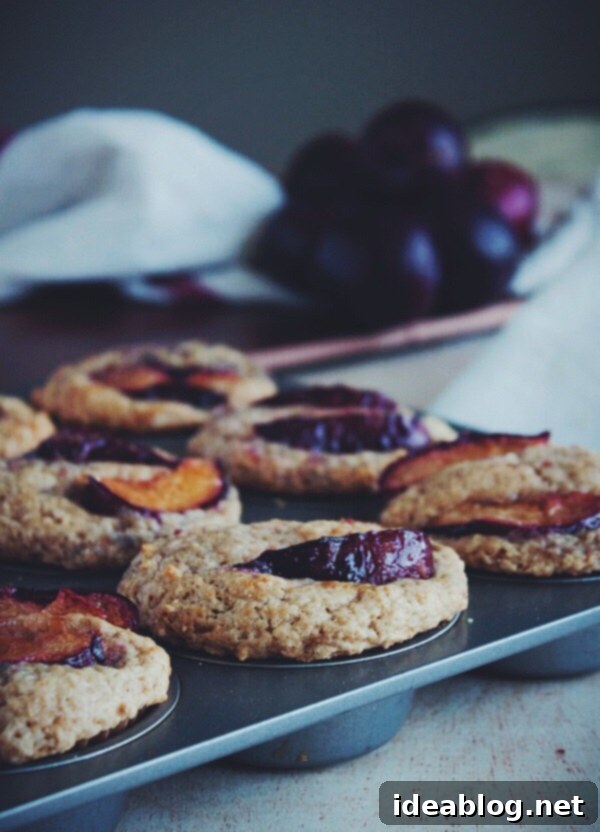 Zingy Plum Ginger Muffins 4 Plum Ginger Muffins