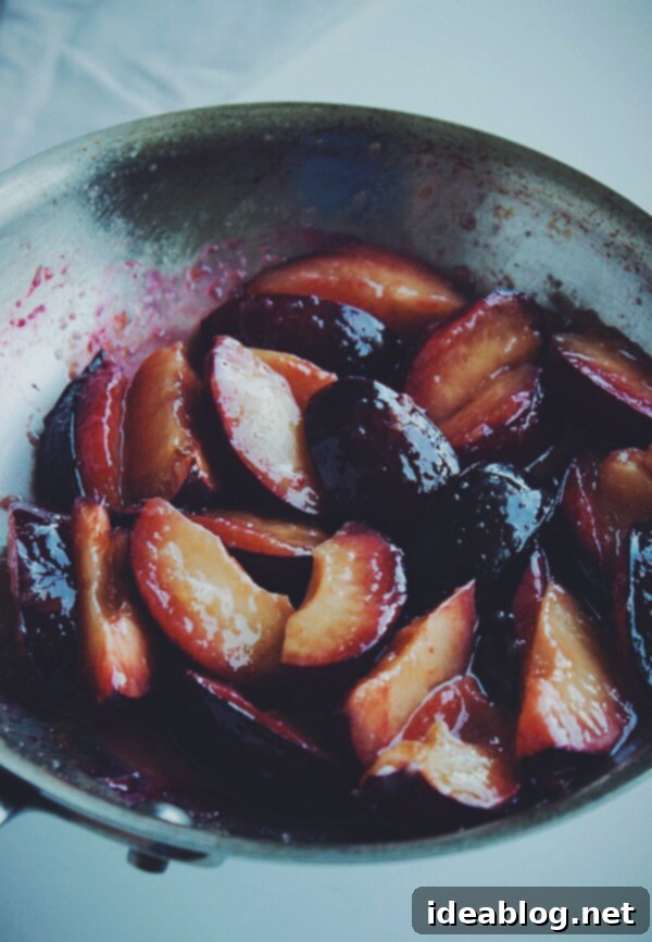 Zingy Plum Ginger Muffins 5 Sautéed Plums