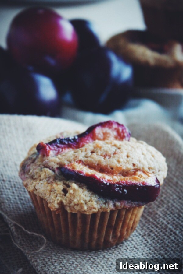 Zingy Plum Ginger Muffins 7 Plum Ginger Muffins