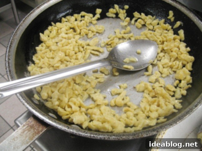 A Culinary Trio for Day 77: Beef Carpaccio, Spatzle, and Crepe Cake 3 spaetzle