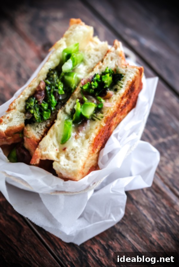 Gourmet Grilled Cheese with Sweet Onions and Tender Broccolini 7 Grilled Cheese Sandwiches with Broccolini and Sautéed Onions