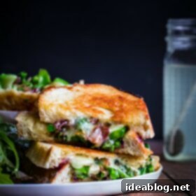 Gourmet Grilled Cheese with Sweet Onions and Tender Broccolini 8 Grilled Cheese Sandwiches with Broccolini and Sautéed Onions
