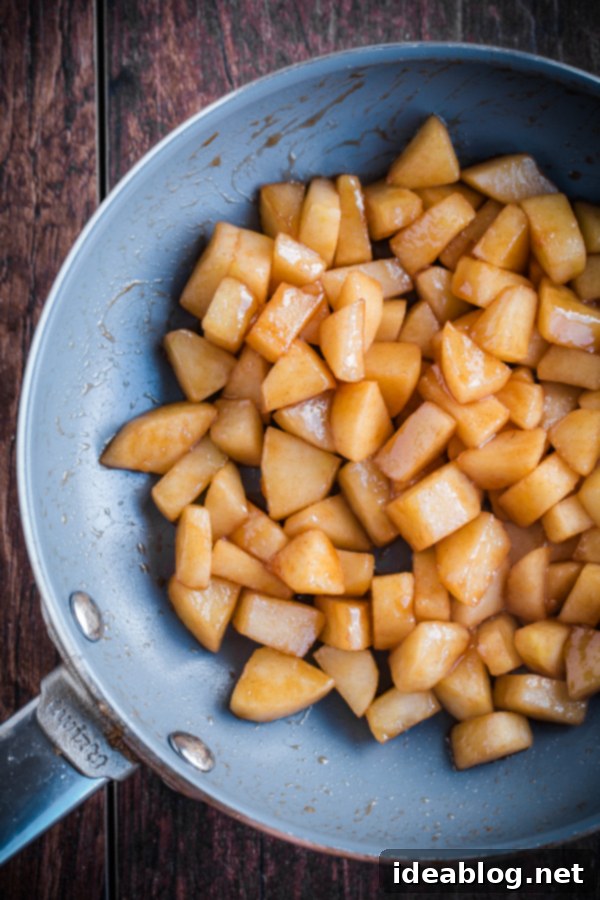 Fluffy Soufflé Pancakes with Cinnamon Apples 5 Sautéed Cinnamon Apples