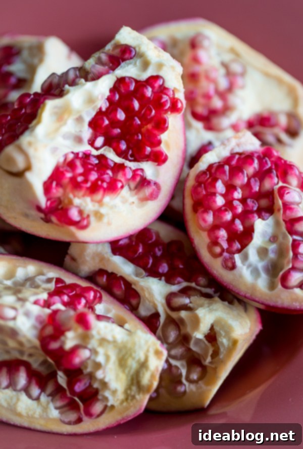 Roasted Cauliflower with Pomegranate Gems, Fresh Mint, and Toasted Almond Crunch 3 Fresh Pomegranate
