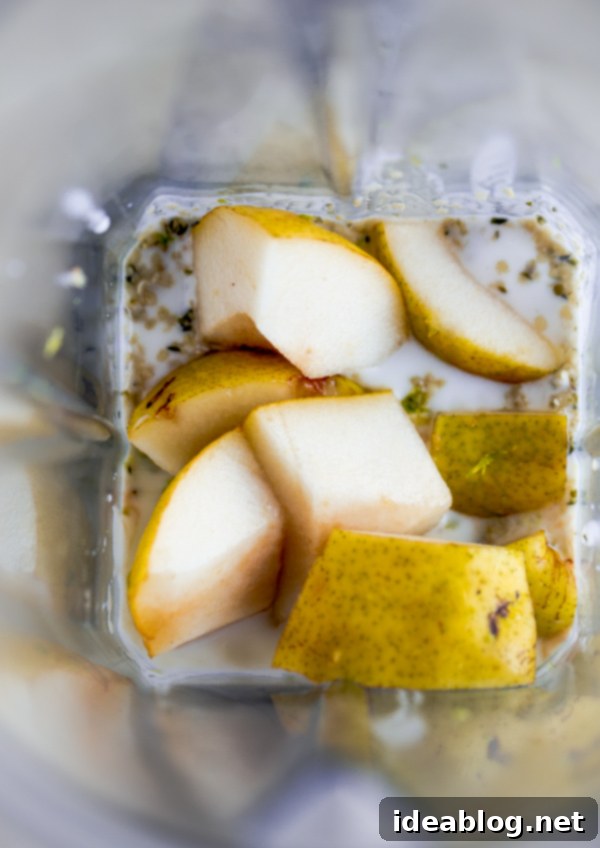 Zesty Vanilla Pear Delight 4 Pear Smoothie Ingredients in Blender