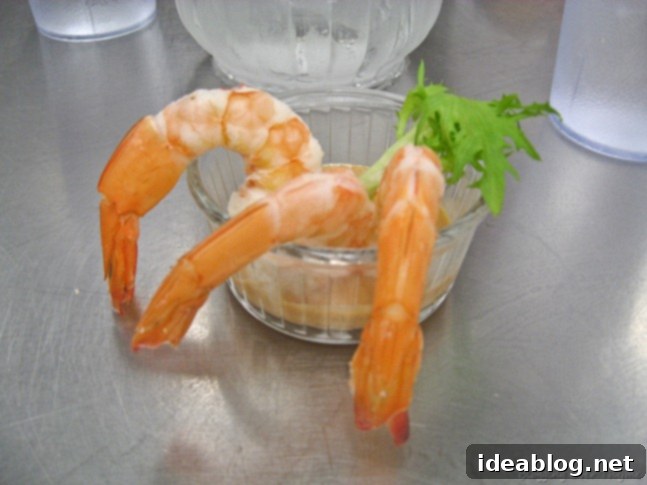 Mastering Roasted Duck & Court Bouillon: Practical Exam 3 (Days 45 & 46) 4 elegant shrimp cocktail with calypso sauce