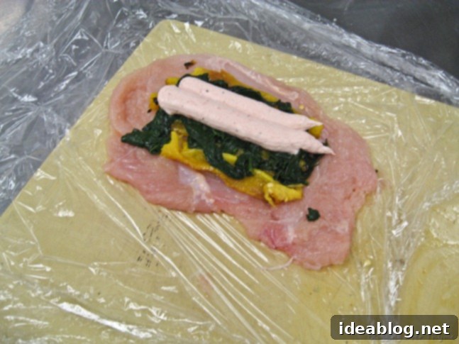 A Trio of French Delights: Chicken Roulade, Pommes Duchesse, and Marjolaine 5 Chicken roulade before slicing