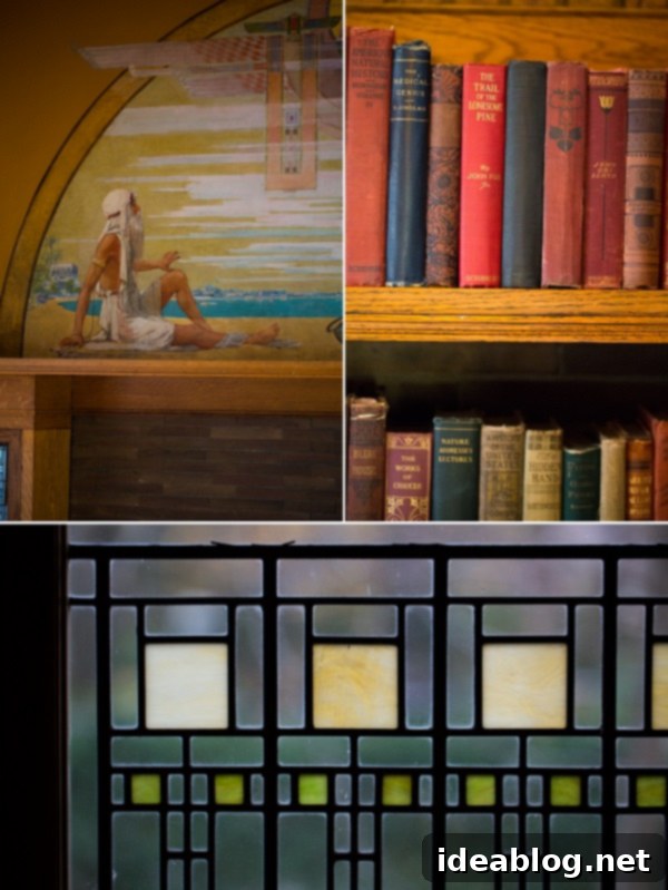 Second Wind in the Metropolis 9 Frank Lloyd Wright Home & Studio interior - art glass window