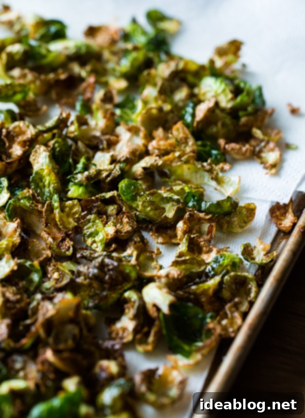 Zesty Chili Brussels Sprout Crisps 6 Fried Brussels Sprout Leaves with Lemon & Chili Flakes. The perfect crispy snack!