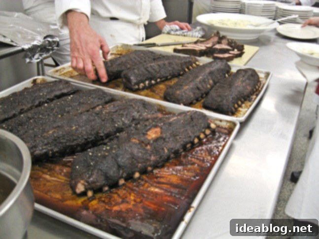 Day 42: A Culinary Journey of Savory and Sweet 3 Close-up of cooked baby back ribs before serving