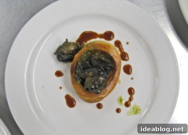 Seafood, Snails, and Sweetness 9 puff pastry cups