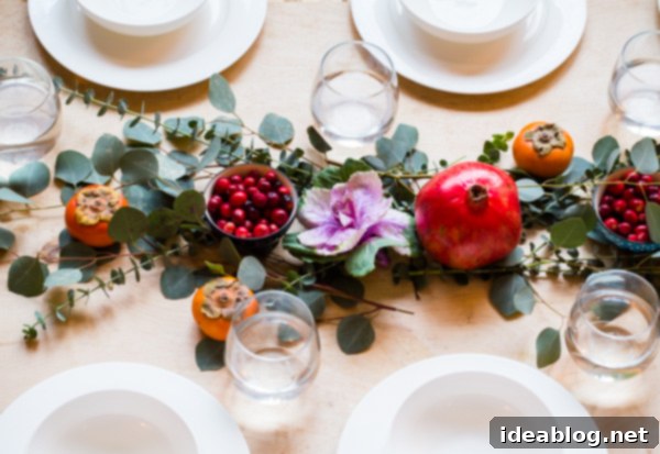 Your Instant Holiday Table Sparkle 3 Overhead view of a beautiful, low-profile edible holiday centerpiece