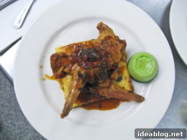 Day 36: Succulent Rabbit, Velvety Chicken Mousse, Tiramisu 2 braised rabbit