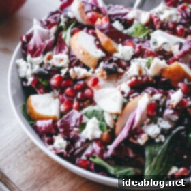 Jeweled Radicchio Salad with Pear, Gorgonzola, and Walnuts 7 Raddichio, Pear, Gorgonzola, Pomegranate, and Walnut Salad