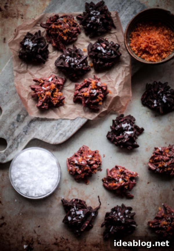 Irresistible Salted Caramel Chocolate Clusters 4 A selection of Milk and Dark Chocolate Rochers, beautifully coated in caramel sugar and sea salt