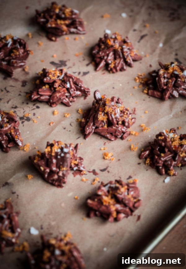 Irresistible Salted Caramel Chocolate Clusters 6 A mix of milk and dark chocolate rochers, finished with caramel sugar and sea salt, ready to be enjoyed