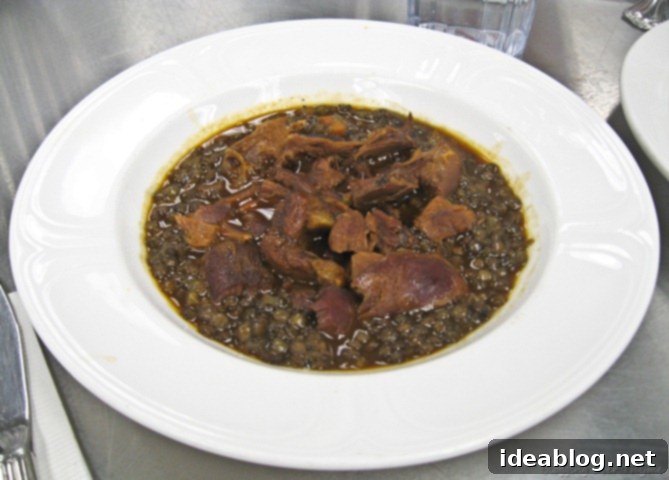 Day 35: Braised Lamb Shanks, Gnocchi, & Chocolate Mousse 6 braised lamb shanks with lentils