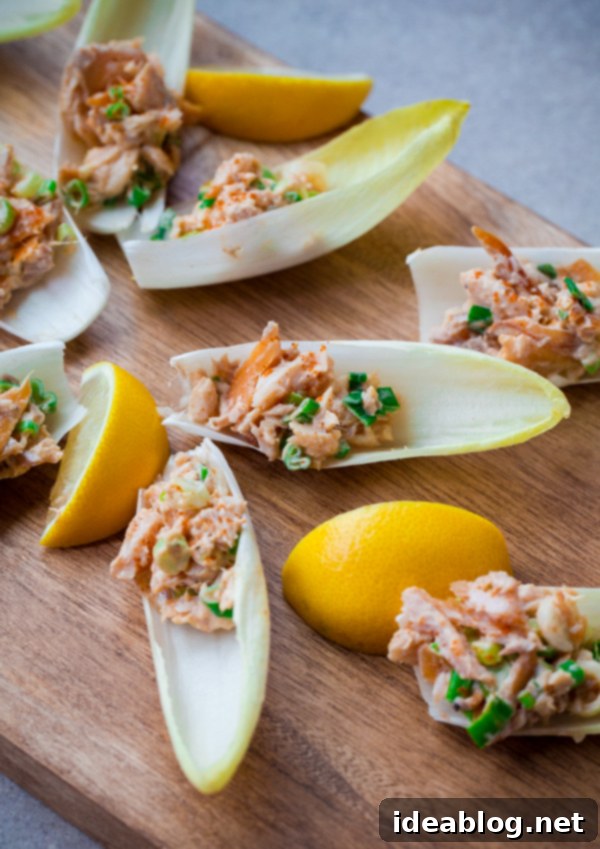 Smoked Trout Endive Bites 2 Endive Spears with Smoked Trout