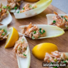 Smoked Trout Endive Bites 6 Endive Spears with Smoked Trout