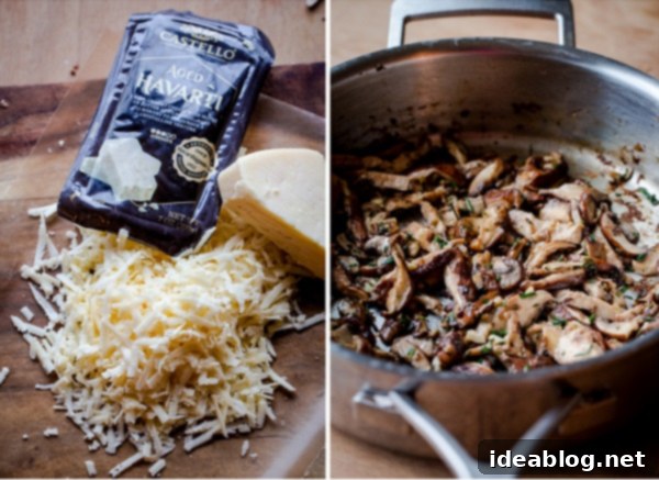 White Truffle Havarti Mushroom Perfection 2 Mushroom Pizza with Havarti Cheese, Fresh, Herbs, & Truffle Oil @castellousa #castelloart