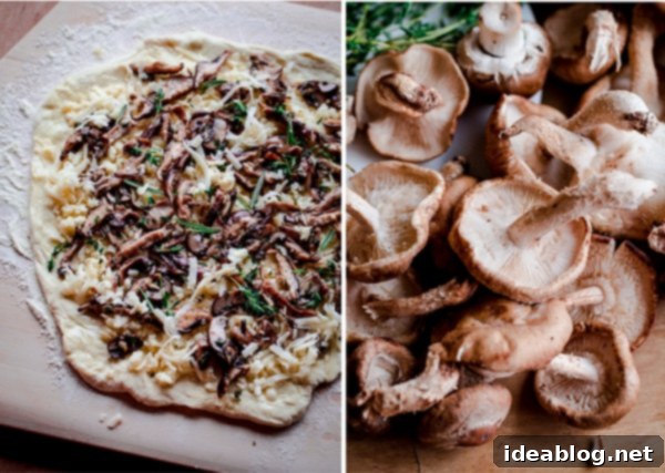 White Truffle Havarti Mushroom Perfection 3 Mushroom Pizza with Havarti Cheese, Fresh, Herbs, & Truffle Oil @castellousa #castelloart