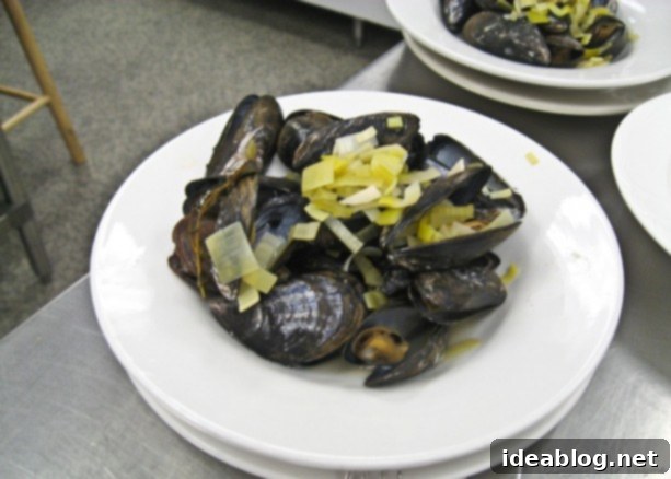 Mussels, Golden Fries, and Roasted Brussels Sprouts 3 mussels