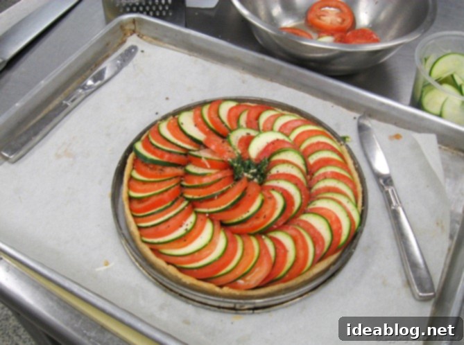 Day 27: Crispy-Skinned Duck Breasts, Risotto, and Sponge Cake 2 zucchini and tomato tart