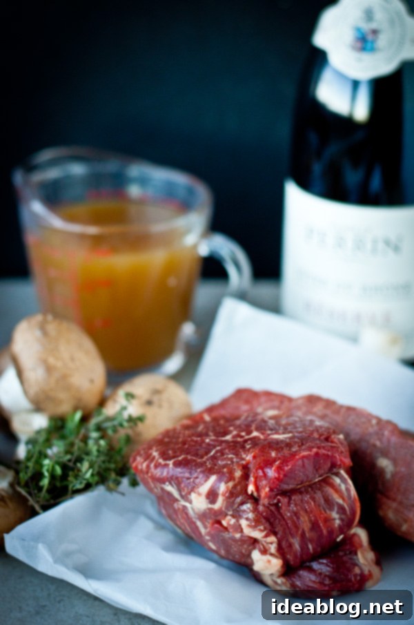 Fast Beef Bourguignon Recipe for Entertaining Quick and elegant 30-Minute Beef Bourguignon with tender beef, mushrooms, and pearl onions