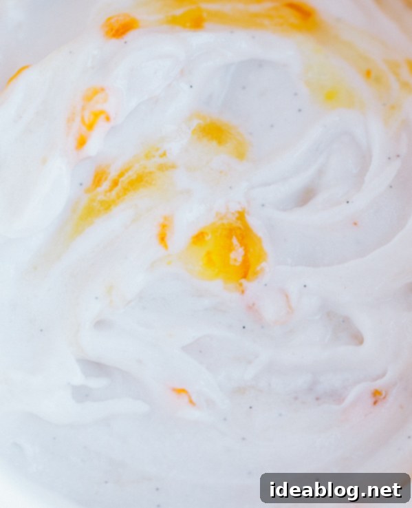 Golden Orange Coconut Chill 4 Coconut Sorbet with Orange Marmalade Swirl