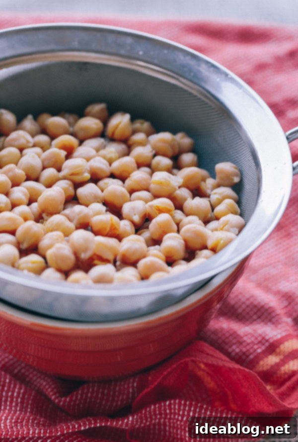 Slow-Braised Indian Chicken and Chickpea Curry 5 Freshly drained chickpeas, ready to be added to the braise