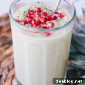 Creamy Avocado Pineapple Delight 6 Avocado Pineapple Smoothie with Pomegranate Arils