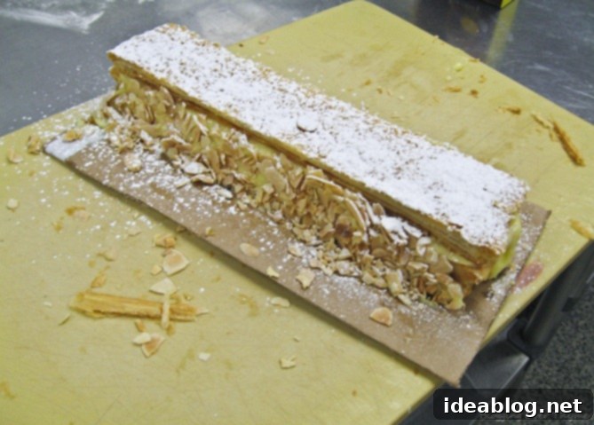 Day 24 French Feast Artichoke Chasseur Napoleon 9 Assembled Napoleon Dessert with Powdered Sugar