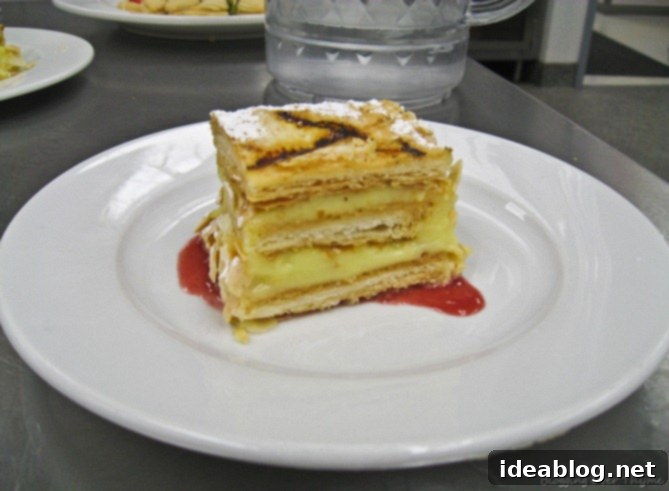 Day 24 French Feast Artichoke Chasseur Napoleon 10 Valentine's Day Themed Napoleon on Strawberry Puree