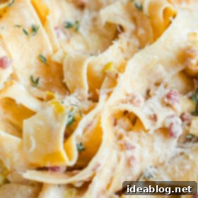 Velvety Leek and Pancetta Pappardelle 2 Creamy Leek and Pancetta Pappardelle for Two