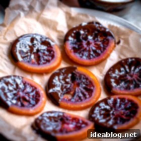 Dark Chocolate Blood Orange Confits 8 Homemade Candied Blood Orange Slices with Dark Chocolate