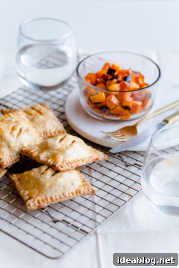Golden Butternut Feta Hand Pies 9 Butternut Squash Feta Hand Pies - beautifully arranged for serving