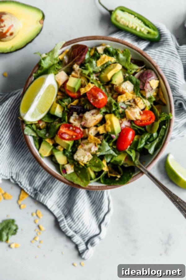 Emerald Guacamole Greens with a Zesty Jalapeño Lime Infusion 3 Guacamole Greens Salad from above