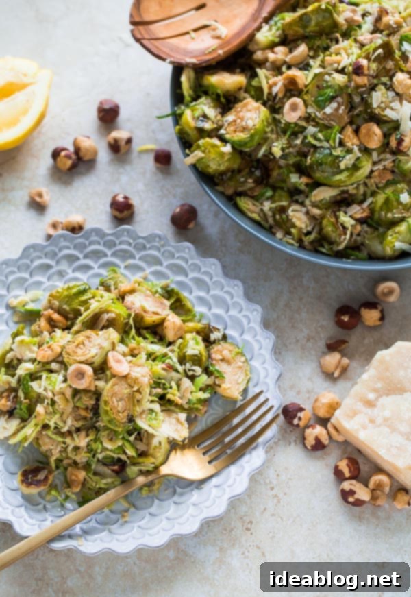 Pomegranate Brussels Sprout Salad with Hazelnuts and Parmesan 6 Brussels Sprouts Salad with Hazelnuts Parmesan and Pomegranate Molasses Vinaigrette