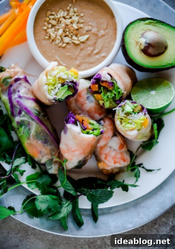 Brown Rice Shrimp Summer Rolls with Zesty Peanut Lime Dip 7 Brown Rice Shrimp Summer Rolls with Peanut Lime Dipping Sauce