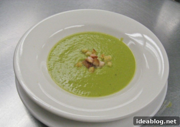 Day Eleven's French Feast: Velvety Veal and Sweet Pear Tart 7 Garnished Split Pea Soup with Croutons and Bacon