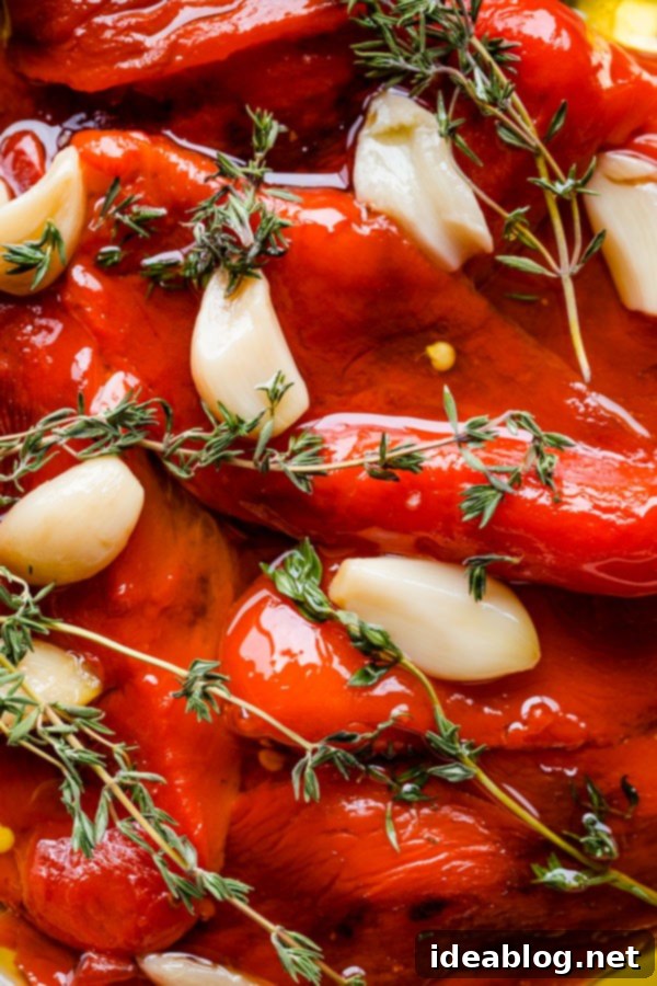 Grilled Polenta Bites with Sweet Red Pepper, Tangy Feta, and Aromatic Thyme 5 Roasted Red Peppers in Olive Oil with Garlic
