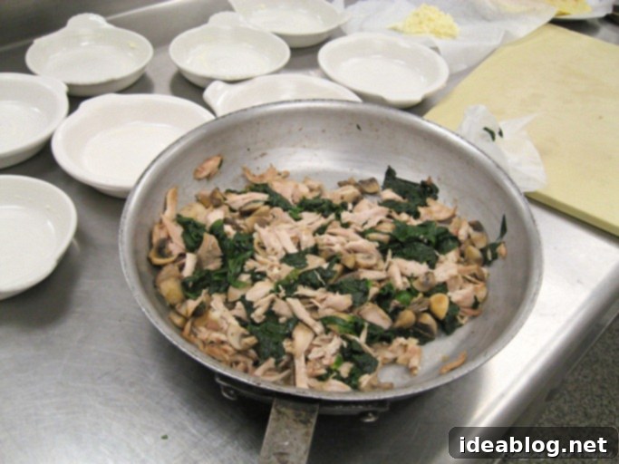 Day Ten: The Art of Filleting, Tourneeing, and Crème Brulee 5 cooked chicken mixture