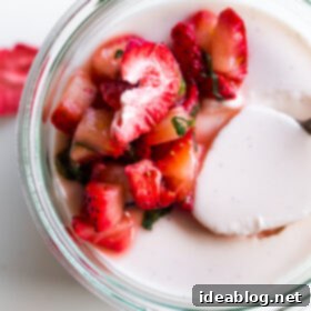 Basil-Kissed Strawberry Buttermilk Panna Cotta 6 Strawberry Panna Cotta with Macerated Strawberries and Basil