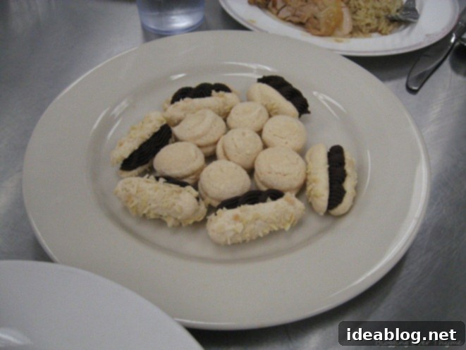 Day Nine: Roasted Chicken, Eggplant Soup, and Crème Caramel 5 assortment of delicate french cookies