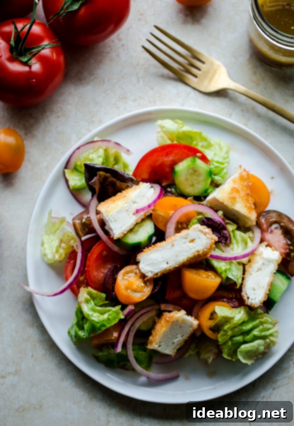 Golden Feta Mediterranean Greens 2 Classic Greek Salad topped with Golden Crispy Feta