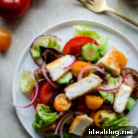 Golden Feta Mediterranean Greens 8 Greek Salad with Crispy Feta