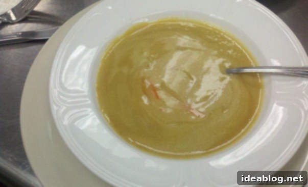 Fifth Day's Creation: Potage Julienne Darblay and Orange Zest Confit 2 Leek and potato soup with a smooth, creamy texture